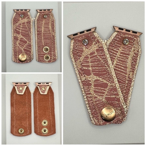 Luxe Rose Gold Tessere Apple Watch Bow Band Sparklband - Picture 4 of 6